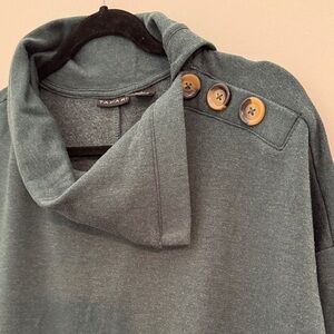 NWT Tahari Dark Green Cowl Neck Sweater with 3/4 Length Sleeves